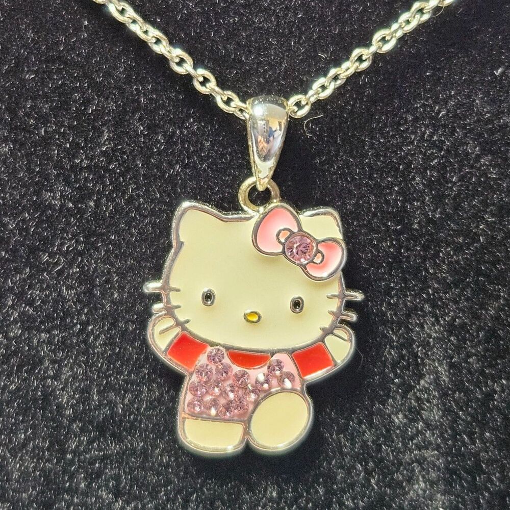 JCM Sanrio Swarovski Crystal Hello Kitty Pendant Necklace 19"